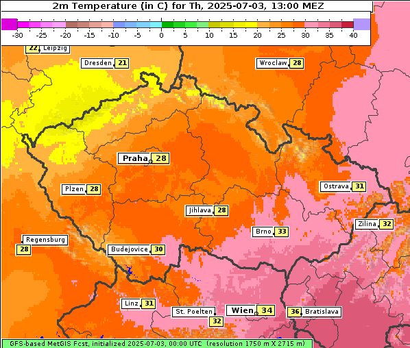 Temperatur, 3. 7. 2025