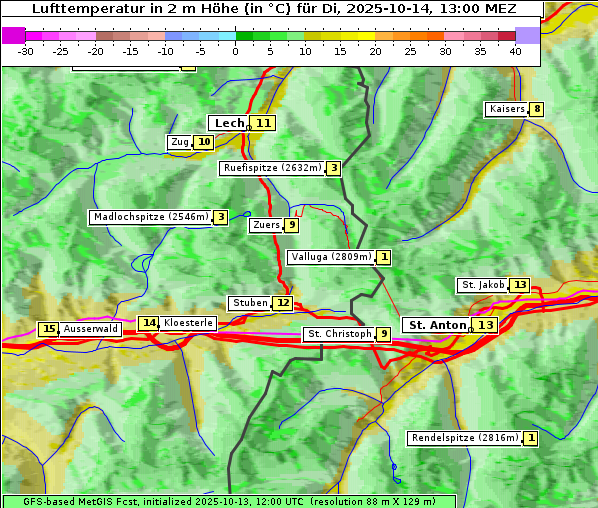 Temperatur, 14. 10. 2025
