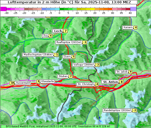 Temperatur, 8. 11. 2025