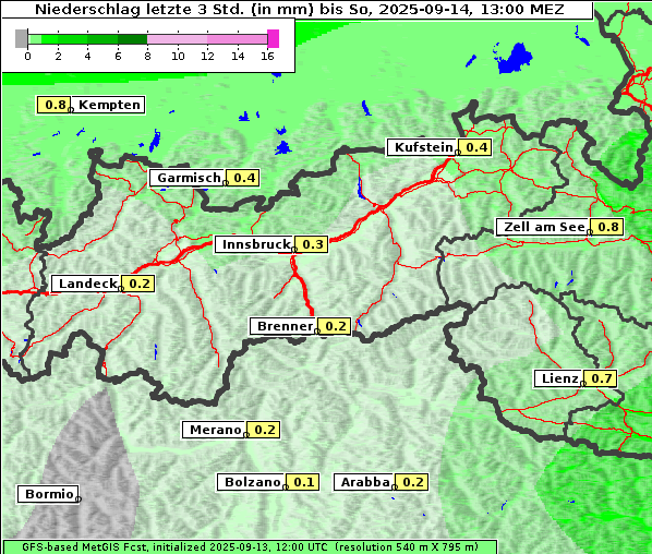 Niederschlag, 14. 9. 2025