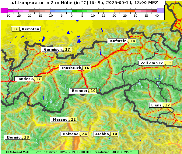 Temperatur, 14. 9. 2025