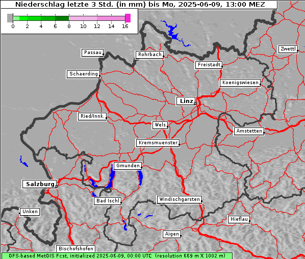 Niederschlag, 9. 6. 2025