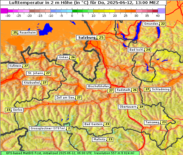 Temperatur, 12. 6. 2025