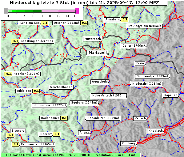 Niederschlag, 17. 9. 2025