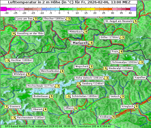 Temperatur, 6. 2. 2026