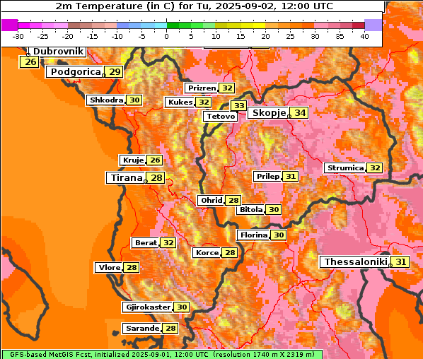 Temperatur, 2. 9. 2025