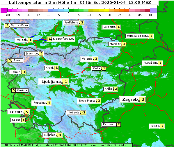 Temperatur, 4. 1. 2026