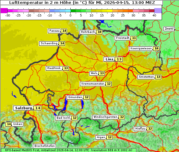 Temperatur, 15. 4. 2026