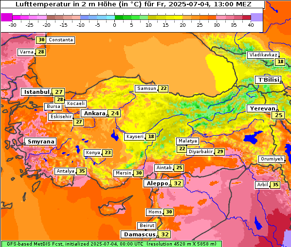 Temperatur, 4. 7. 2025