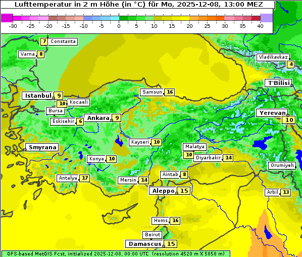 Temperatur, 8. 12. 2025