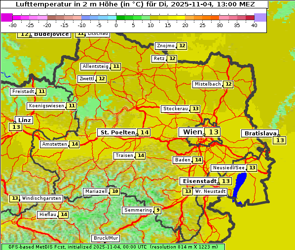 Temperatur, 4. 11. 2025