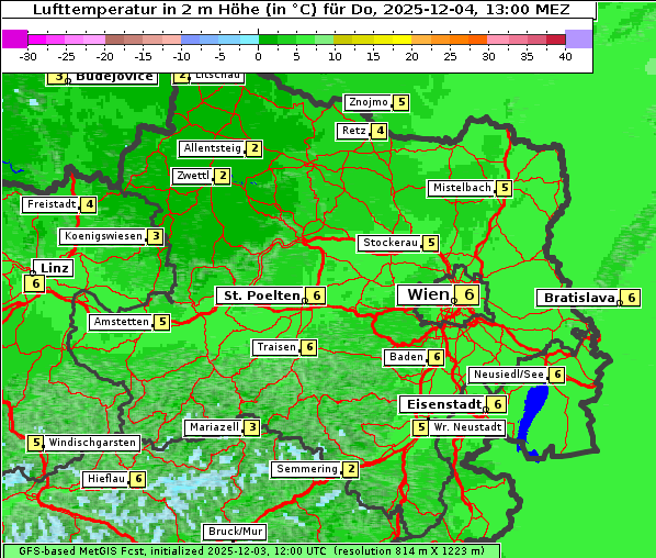 Temperatur, 4. 12. 2025