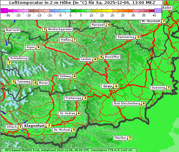 Temperatur, 6. 12. 2025