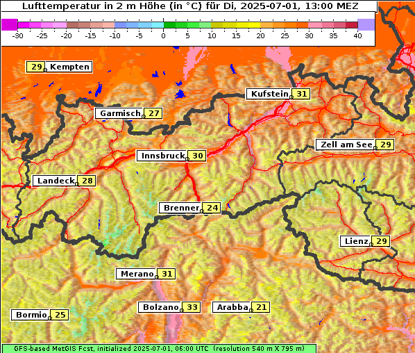 Temperatur, 1. 7. 2025