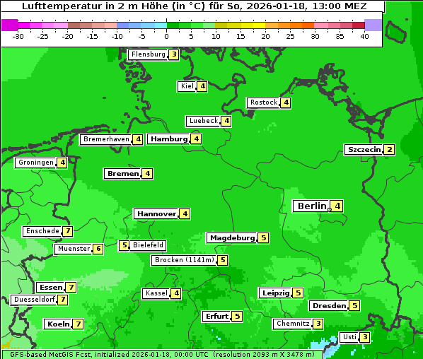 Temperatur, 18. 1. 2026