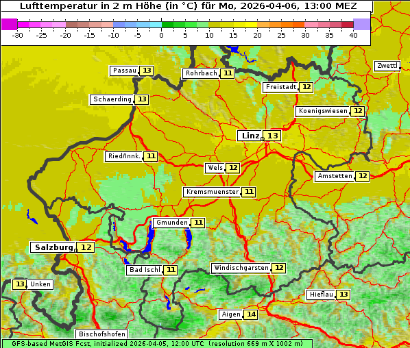 Temperatur, 6. 4. 2026