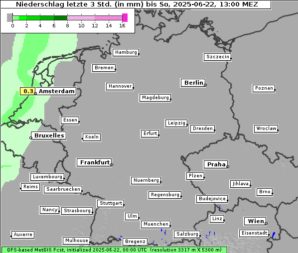 Niederschlag, 22. 6. 2025