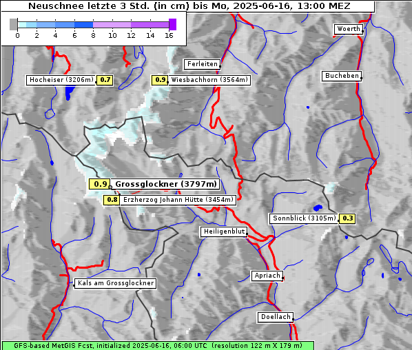 Neuschnee, 16. 6. 2025