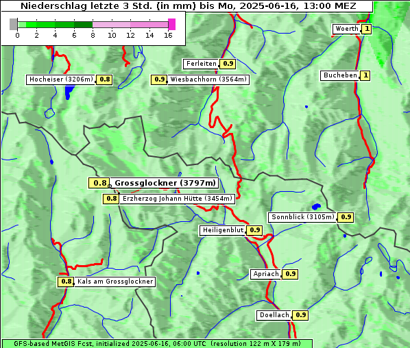 Niederschlag, 16. 6. 2025