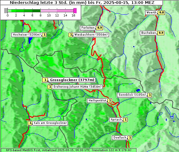 Niederschlag, 15. 8. 2025