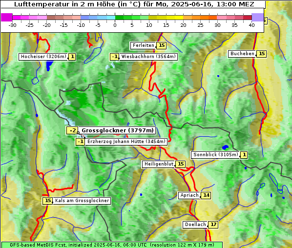 Temperatur, 16. 6. 2025