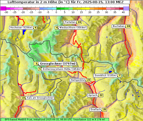 Temperatur, 15. 8. 2025