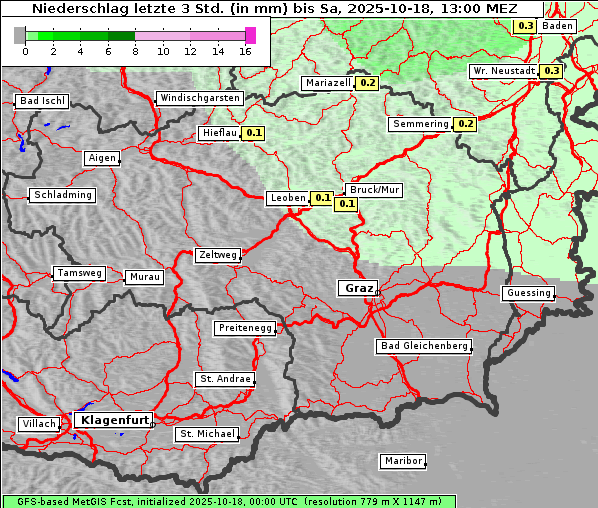 Niederschlag, 18. 10. 2025