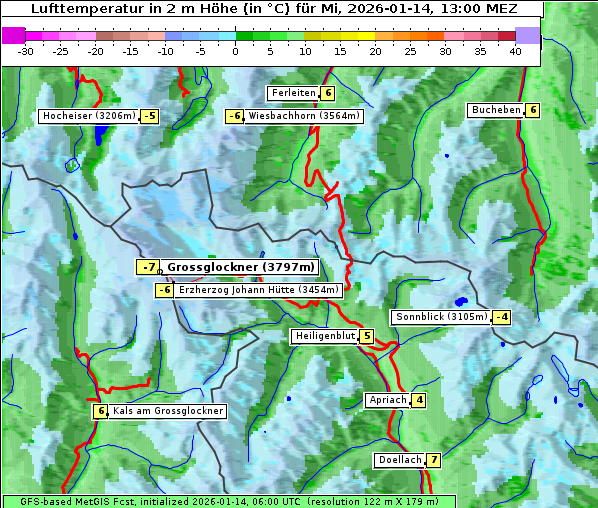 Temperatur, 14. 1. 2026