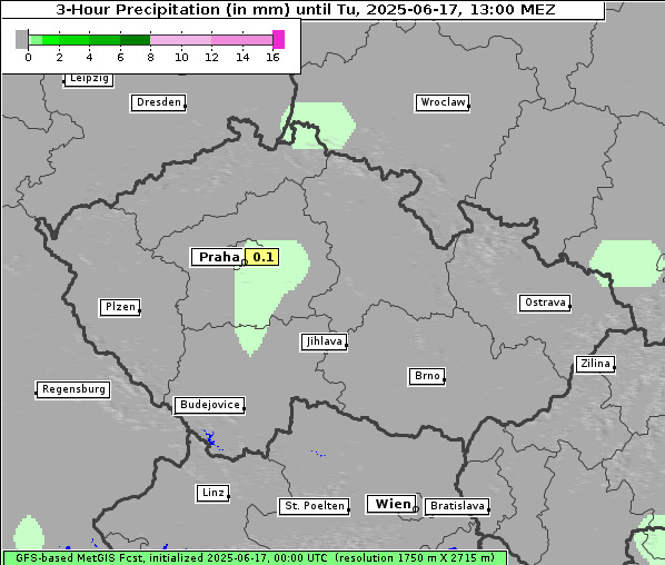 Niederschlag, 17. 6. 2025