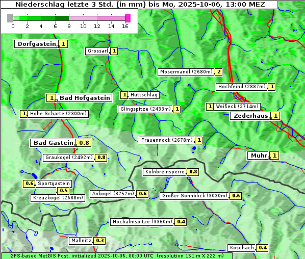 Niederschlag, 6. 10. 2025