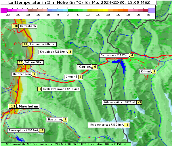 Temperatur, 30. 12. 2024