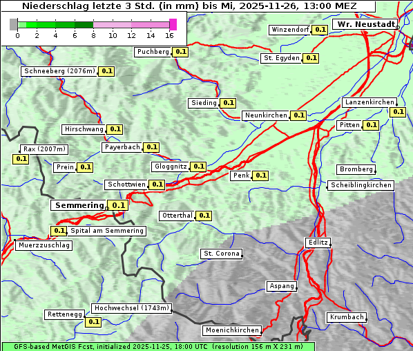 Niederschlag, 26. 11. 2025