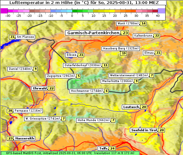 Temperatur, 31. 8. 2025
