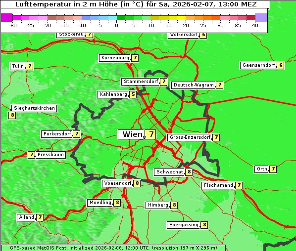 Temperatur, 7. 2. 2026