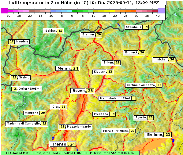 Temperatur, 11. 9. 2025