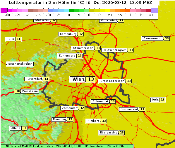 Temperatur, 12. 3. 2026