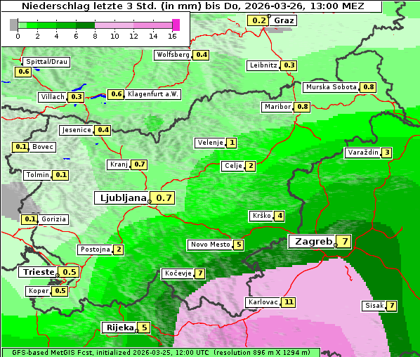 Niederschlag, 26. 3. 2026