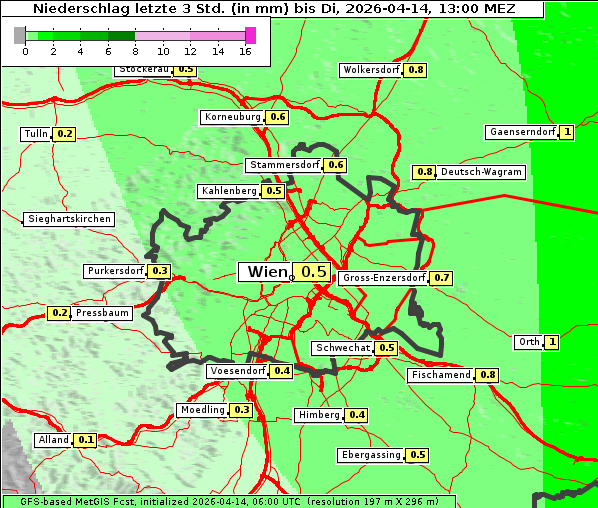 Niederschlag, 14. 4. 2026