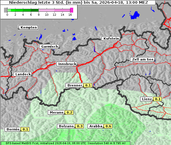 Niederschlag, 18. 4. 2026