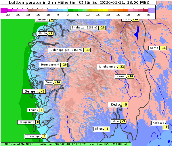 Temperatur, 11. 1. 2026
