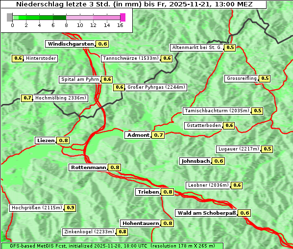 Niederschlag, 21. 11. 2025