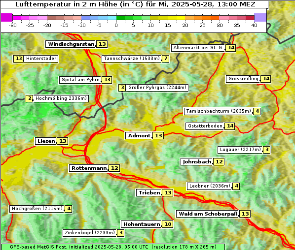 Temperatur, 28. 5. 2025