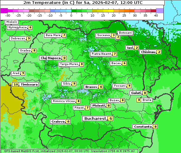 Temperatur, 7. 2. 2026