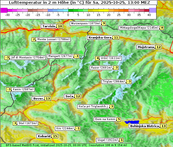 Temperatur, 25. 10. 2025