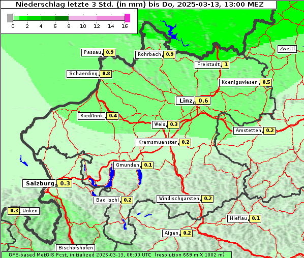 Niederschlag, 13. 3. 2025