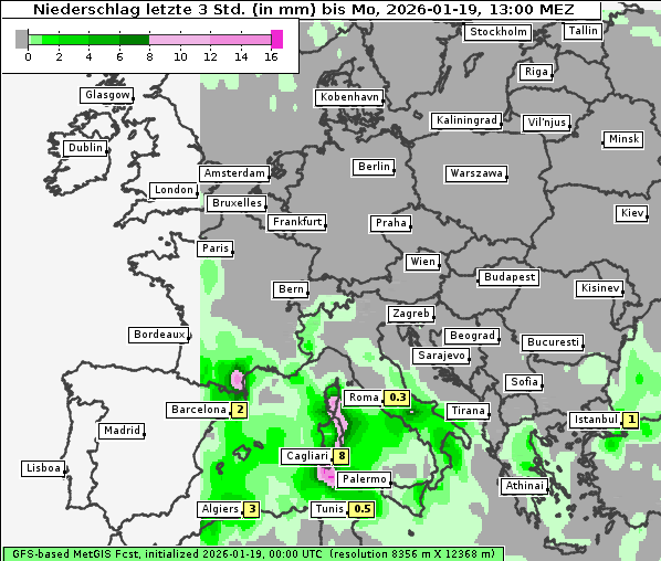 Niederschlag, 19. 1. 2026