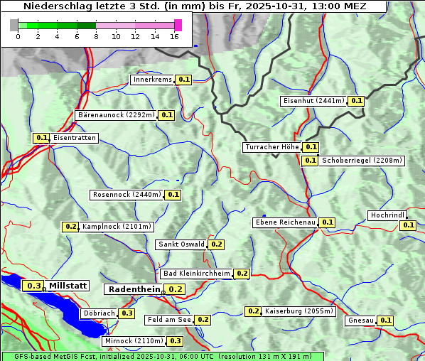 Niederschlag, 31. 10. 2025