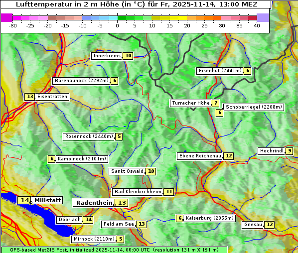 Temperatur, 14. 11. 2025