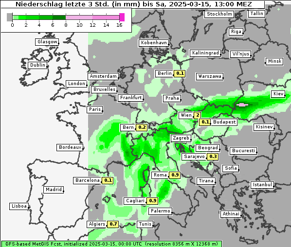 Niederschlag, 15. 3. 2025