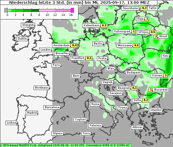 Niederschlag, 17. 9. 2025